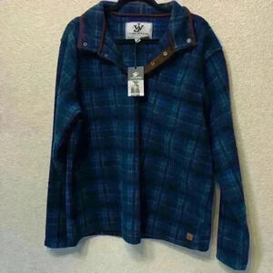 Blue plaid John Wayne snap T sz L western cowboy fall winter chore jacket